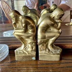 Brass The Thinker bookends